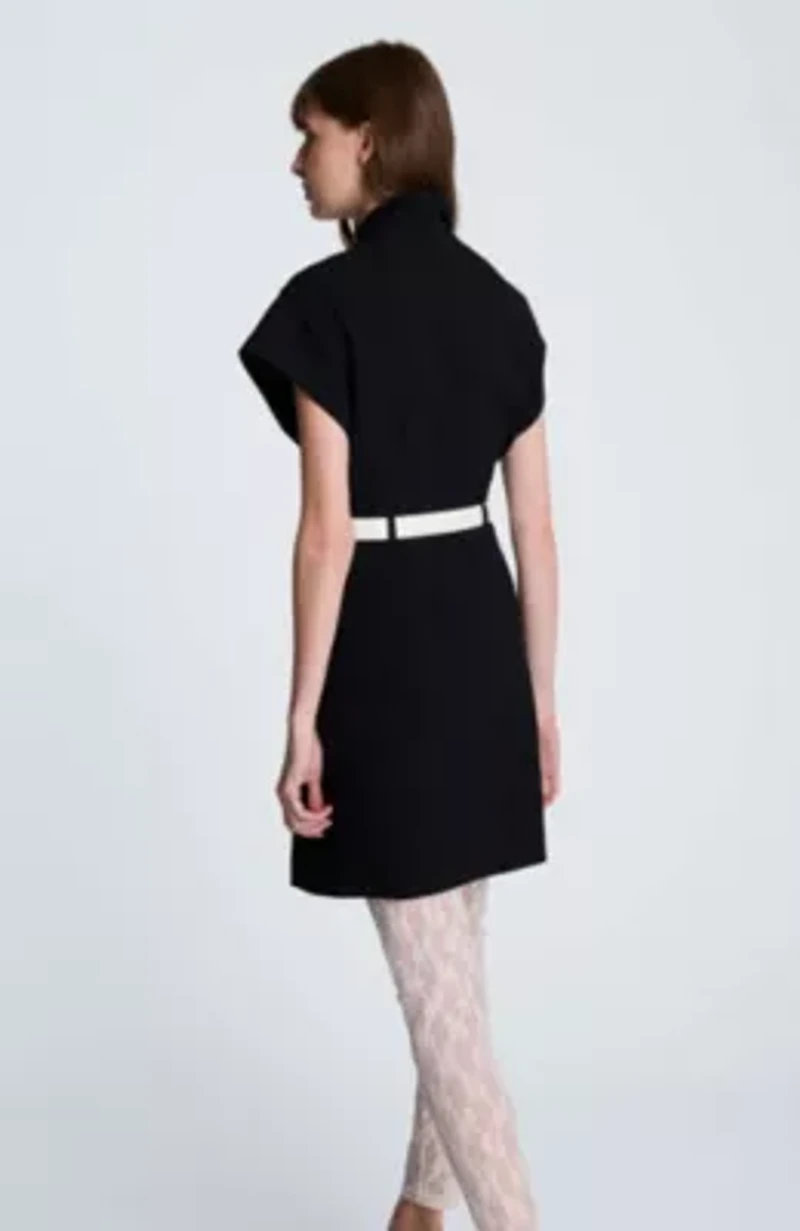 Drop Shoulder Mini Trench Dress