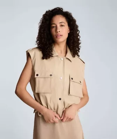 Snap Front Jacket with Drawcord Waist
