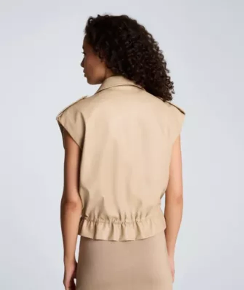 Snap Front Jacket with Drawcord Waist