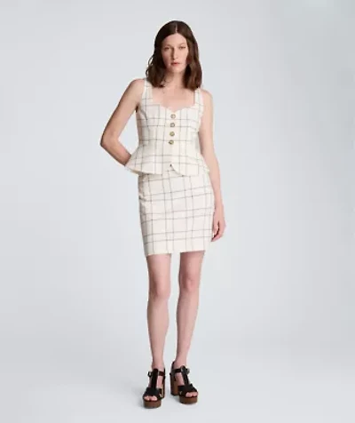 Curved Peplum Vest with Four Buttons