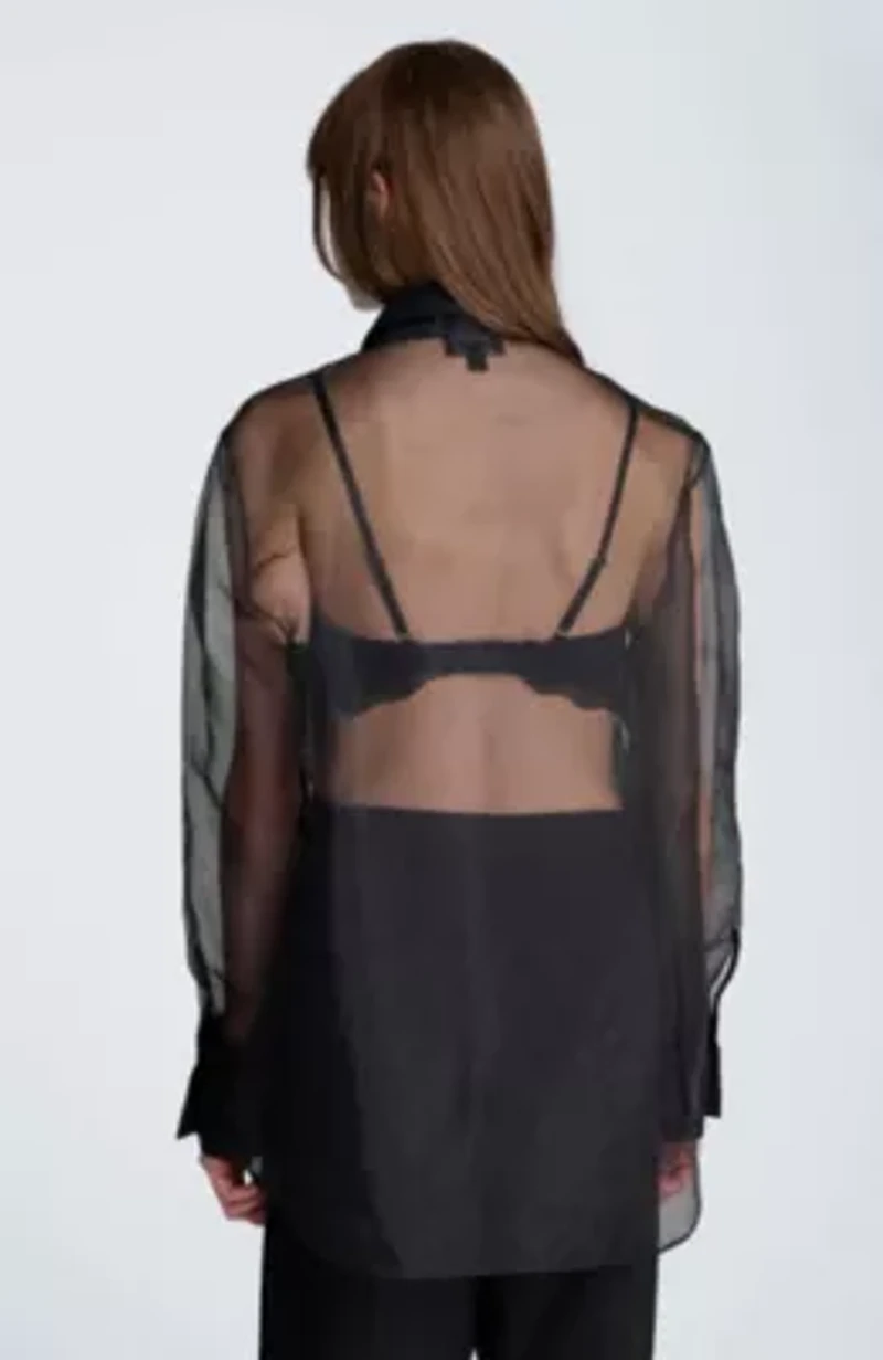 Oversized Button Front Shirt with Long Sleeves