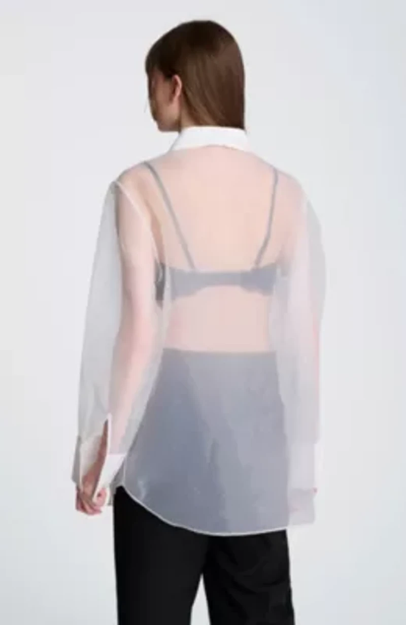 Oversized Button Front Shirt with Long Sleeves