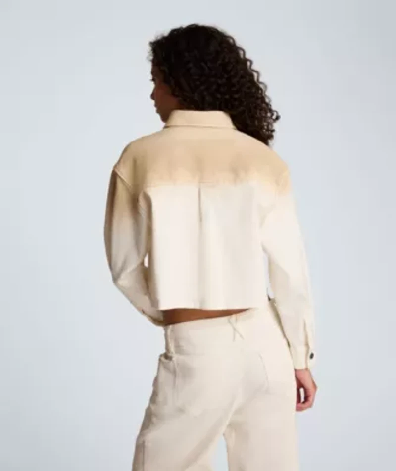 Long Sleeve Button Up Cropped Shirt