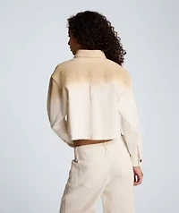 Long Sleeve Button Up Cropped Shirt