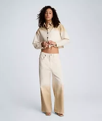 Fly Front High Rise Wide Leg Pant