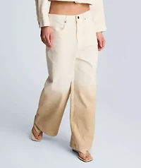 Fly Front High Rise Wide Leg Pant