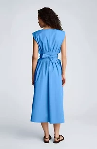 Cinched Boat Neck Midi D Ring Cinch Detail Dress