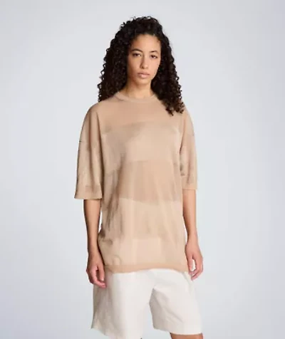 Sheer Mix Stripe Crewneck