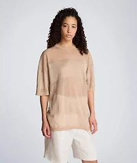 Sheer Mix Stripe Crewneck