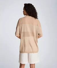 Sheer Mix Stripe Crewneck