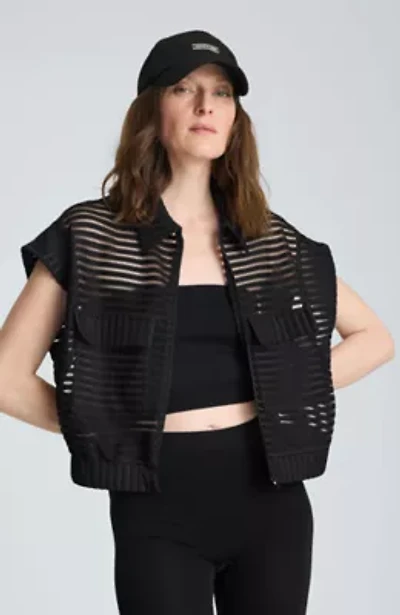 Sleeveless Cardigan With Chest Pockets