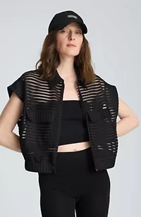 Sleeveless Cardigan With Chest Pockets