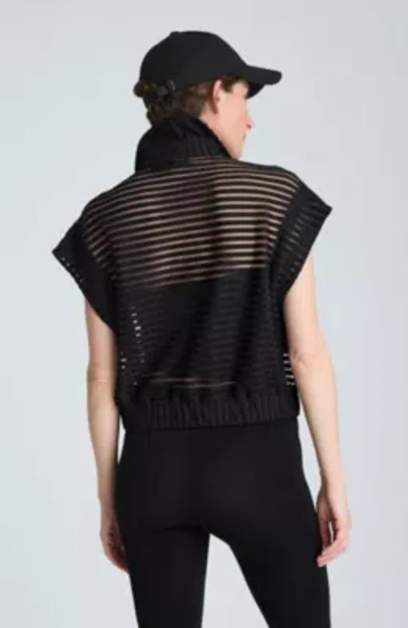Sleeveless Cardigan With Chest Pockets