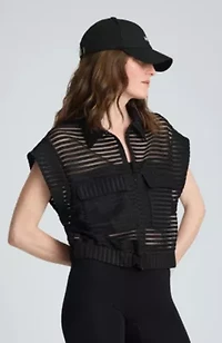 Sleeveless Cardigan With Chest Pockets