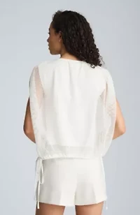 Sleeveless Bubble Top with Ties