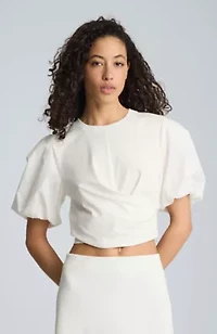 Puff Sleeve Wrap Tee