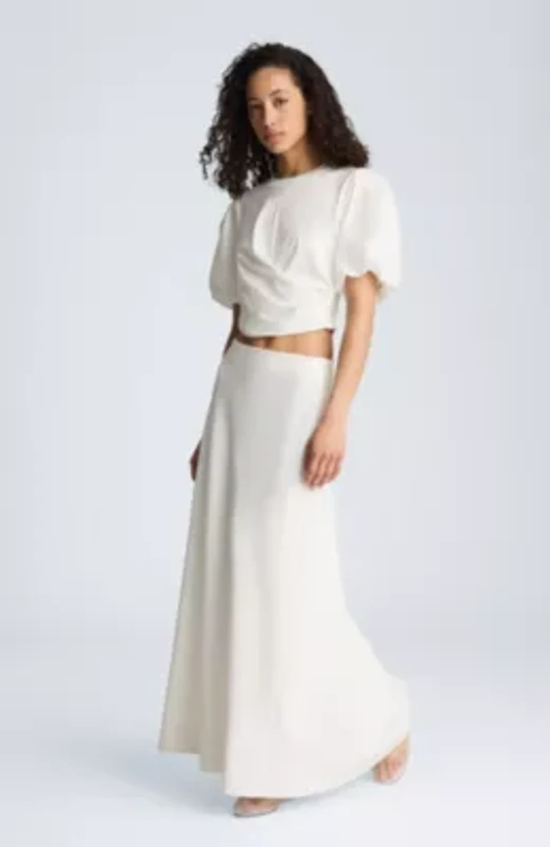 Puff Sleeve Wrap Tee