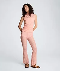 Pull on Stretch Lace Flare Pant with Inner Short