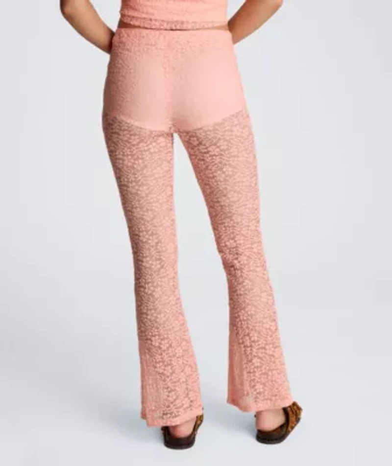 Pull on Stretch Lace Flare Pant with Inner Short