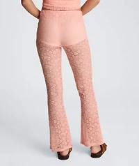 Pull on Stretch Lace Flare Pant with Inner Short
