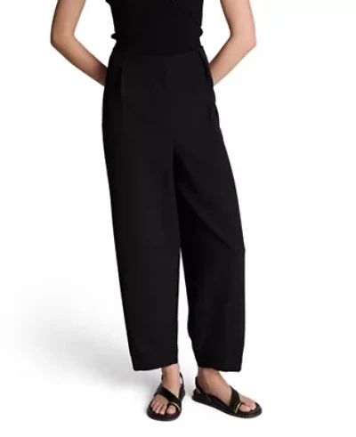 Fly Front Tapered Leg High Waisted Pleated Pant