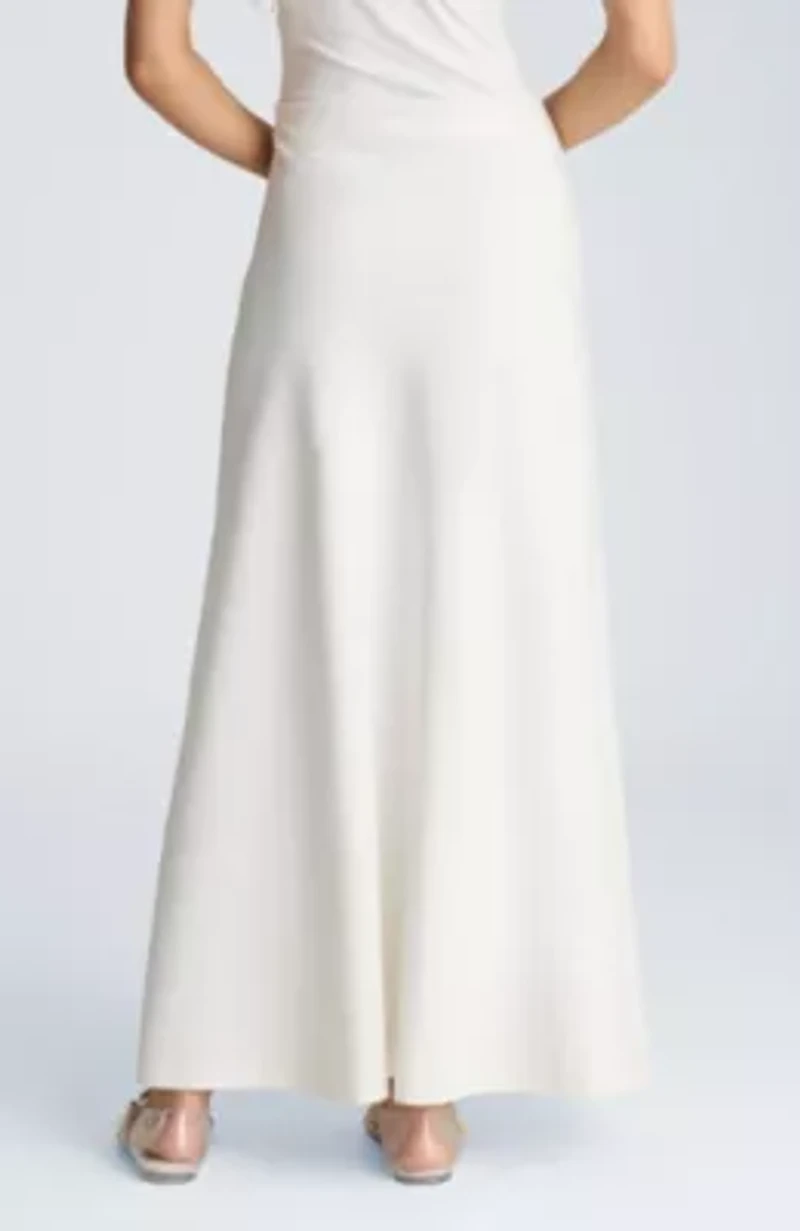 Pull On Maxi Skirt Bias Flared Unlined