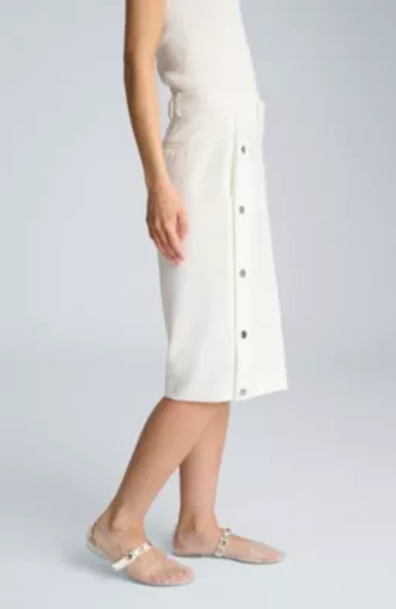 High Rise Fly Front Rivet Side Snap Long Short