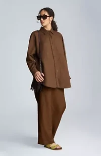 Pull On Wide Leg Elastic Back Waistband Linen Pant