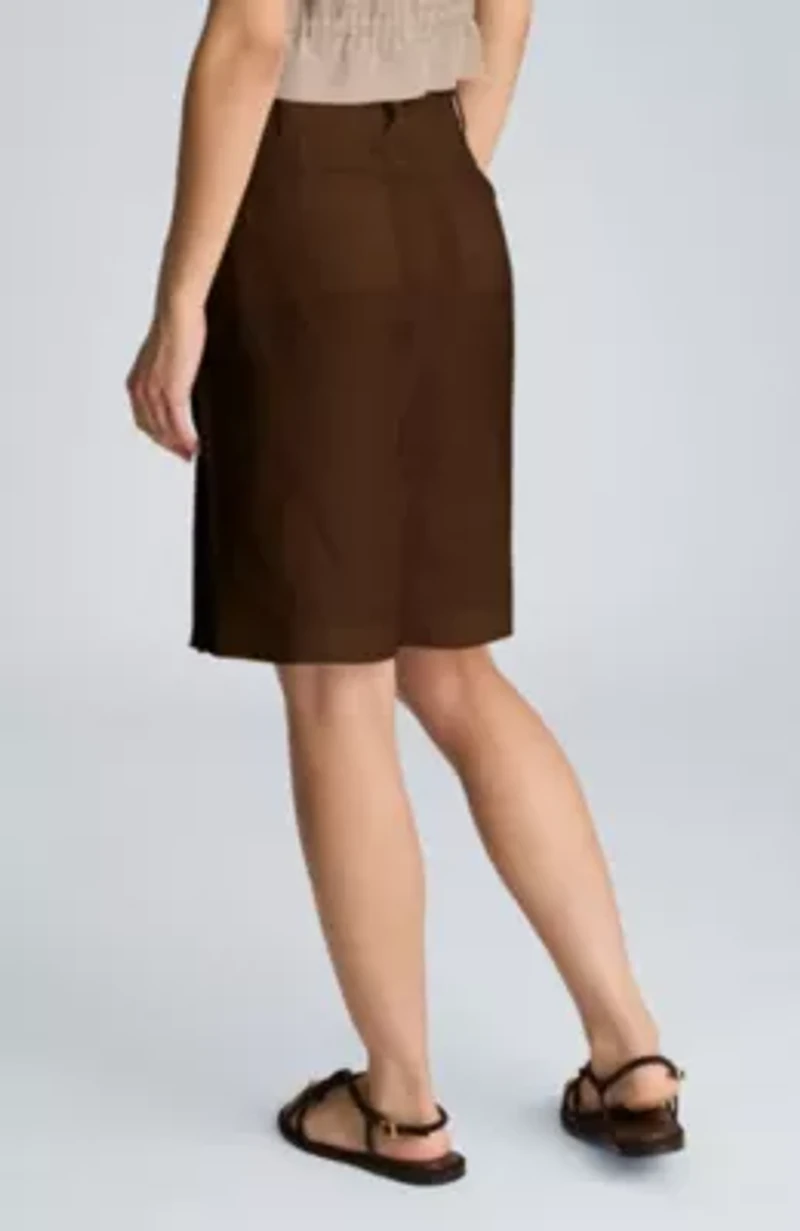 Fly Front High Rise Pleated Bermuda Short