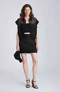 Pull On A Line Mini Skirt