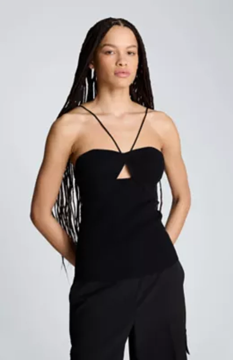 Ribbed Halter Sweater Tank