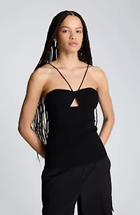 Ribbed Halter Sweater Tank