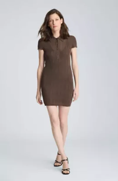 Polo Cap Sleeve Dress Varigated Rib with Slip