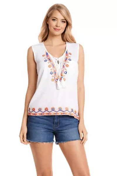 Women's Embroidered Top With Tassels