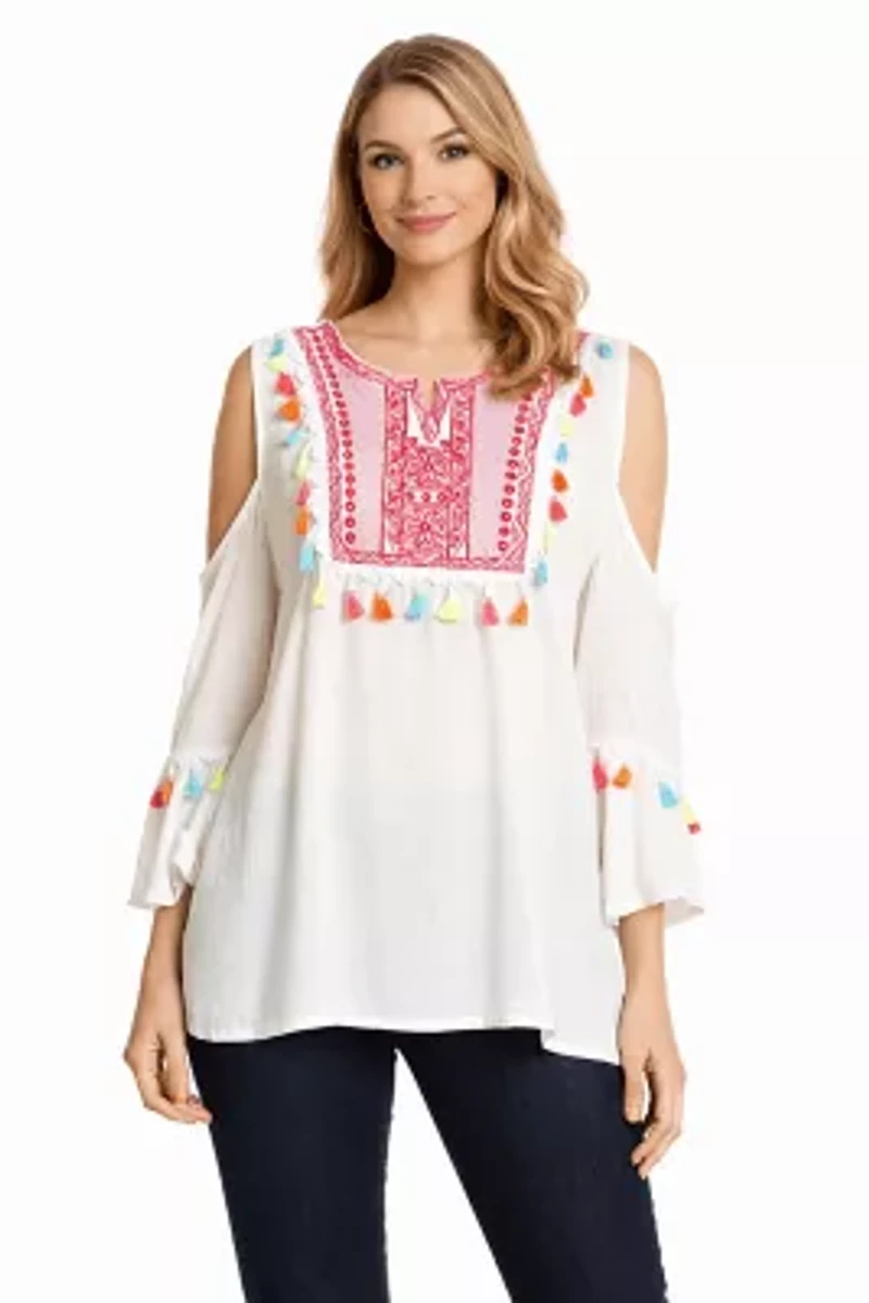 Women's Multi Embroidered Beach Top