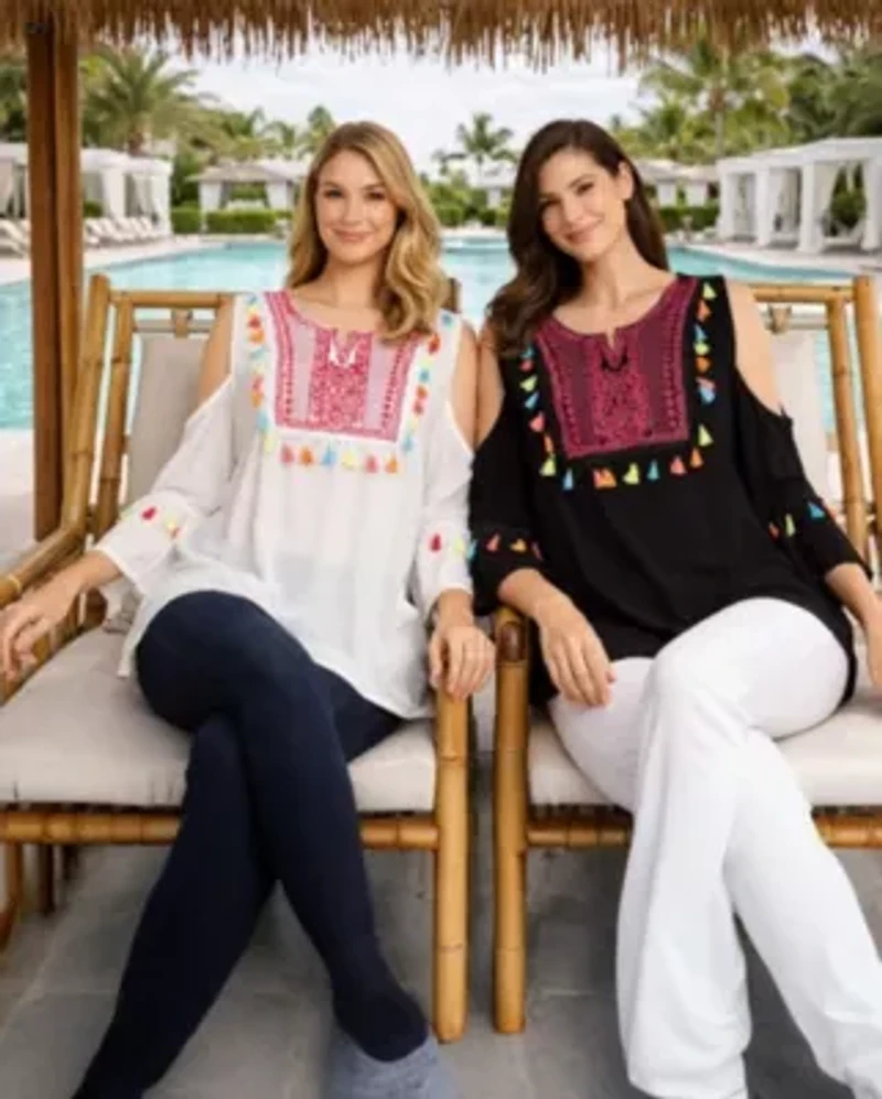 Women's Multi Embroidered Beach Top