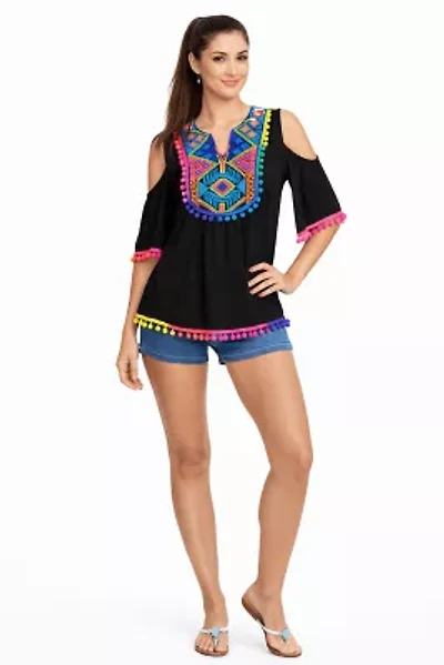 Women's Multi Pom Top