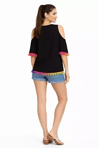 Women's Multi Pom Top