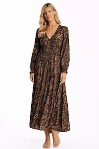 Women's Full Sleeve Backless Maxi Dress