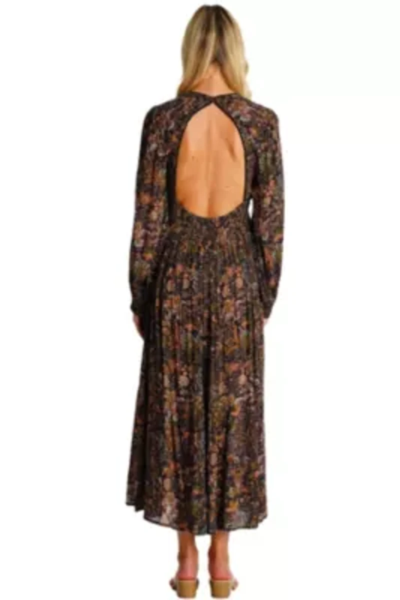 Women's Full Sleeve Backless Maxi Dress