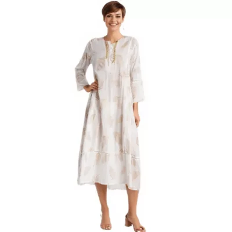 Women's White Cover Up Caftan