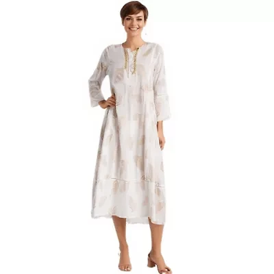 Women's White Cover Up Caftan