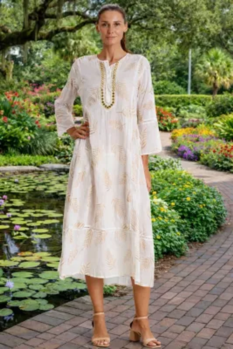 Women's White Cover Up Caftan