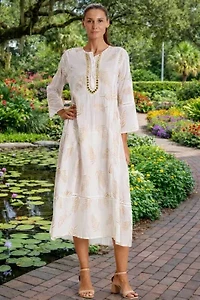 Women's White Cover Up Caftan