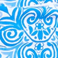 Women's Square Neck Placement Print One Piece Swimsuit