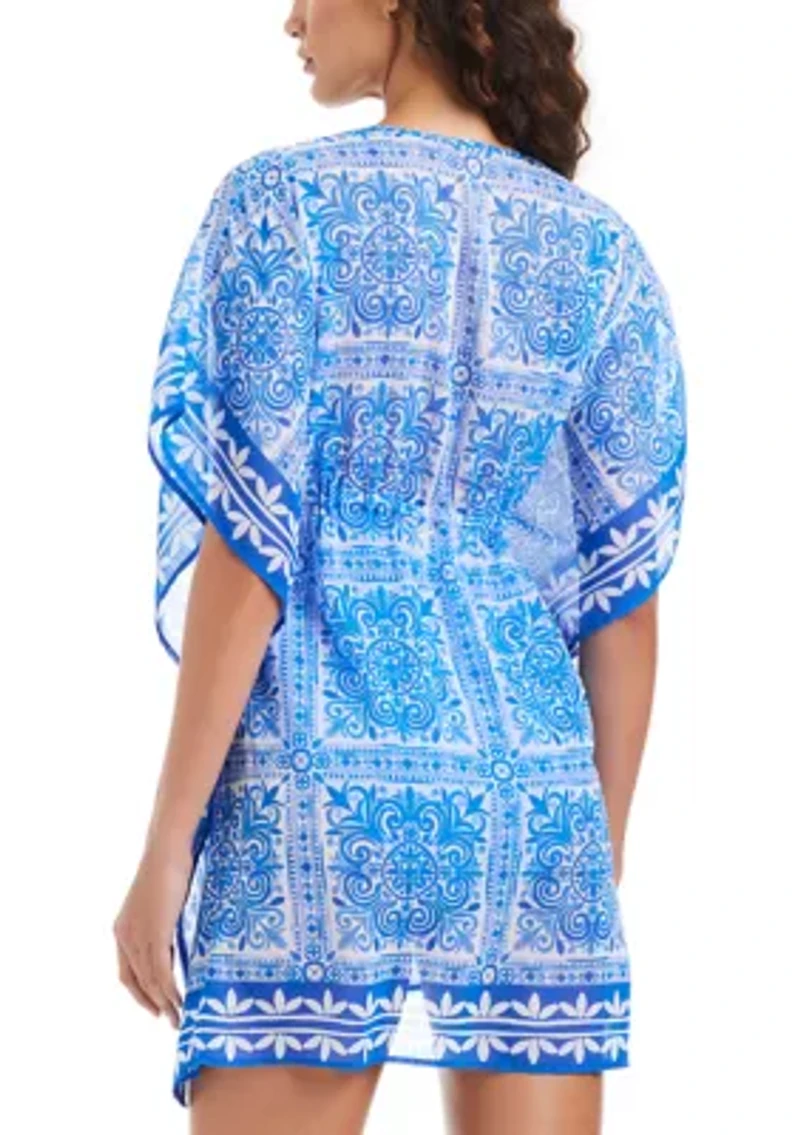 Women's Placement Print Caftan Swim Cover Up