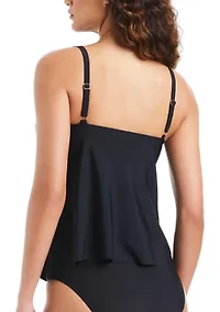Women's Solid Essentials Cascade Tankini Top
