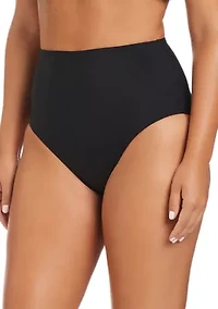 Solid Essentials High Waist Swim Bottoms
