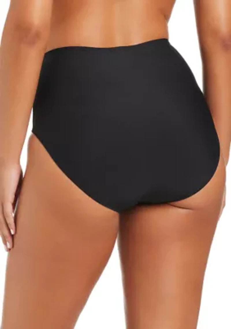 Solid Essentials High Waist Swim Bottoms