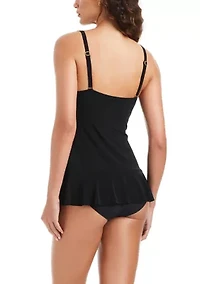 Women's Solid Essentials Ruffle Swimdress